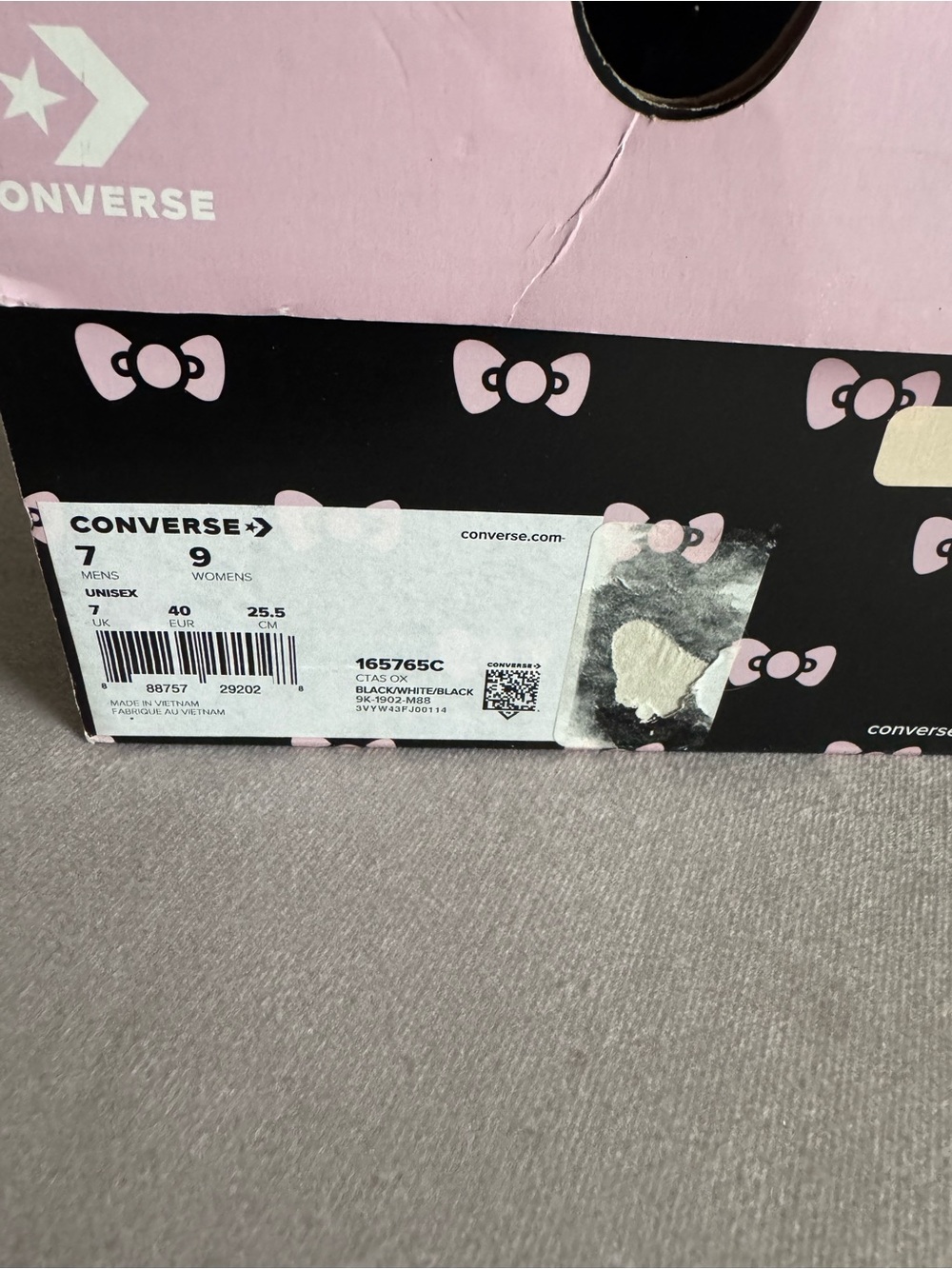 Converse Black Hello Kitty Floral Low-Top Sneakers with Pink & Blue Accents - Picture 5 of 11